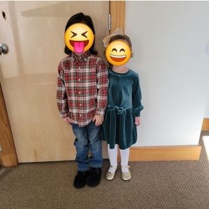 Cat & Jack Velvet Holiday Party Dress in Green, Size 4T